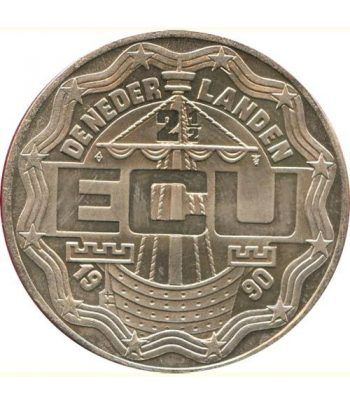 Moneda 2.5 ECU de Holanda 1990 Geert Groote. Níquel.