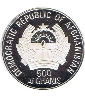 Moneda de plata 500 Afghanis Afganistan 1989 Albertville 92.