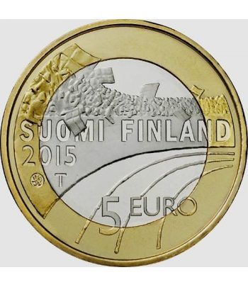 moneda Finlandia 5 Euros 2015 Deportes. Baloncesto. Cuproniquel.