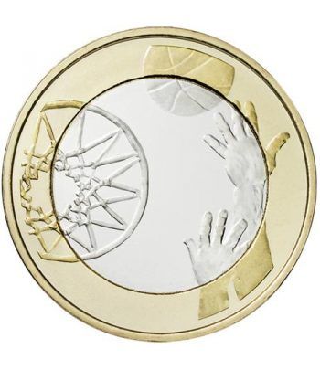 moneda Finlandia 5 Euros 2015 Deportes. Baloncesto. Cuproniquel.