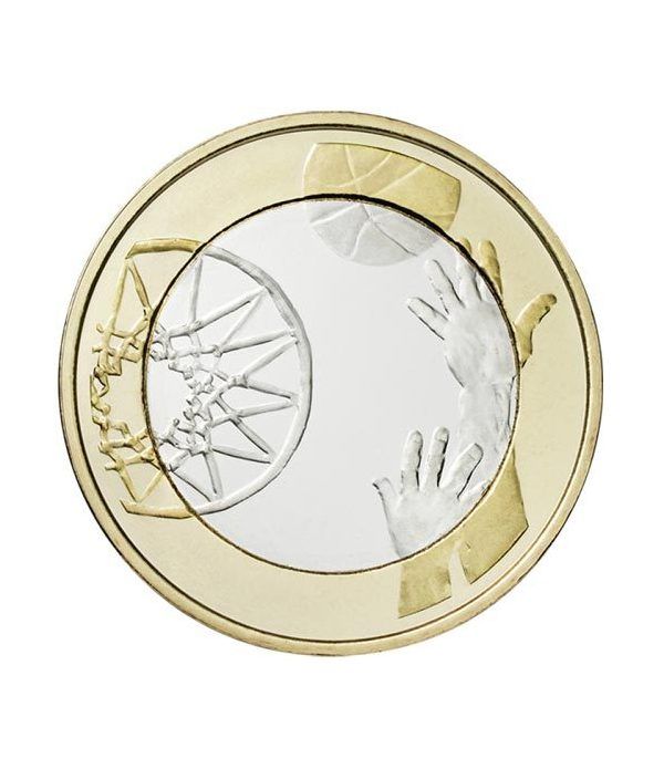 moneda Finlandia 5 Euros 2015 Deportes. Baloncesto. Cuproniquel.