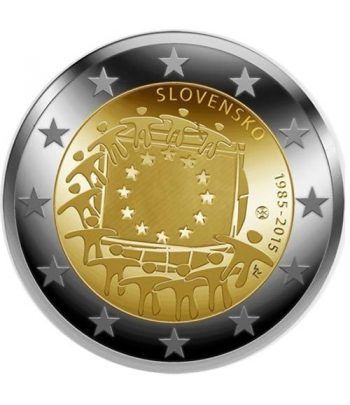 moneda Eslovaquia 2 euros 2015. 30 Años bandera de Europa.