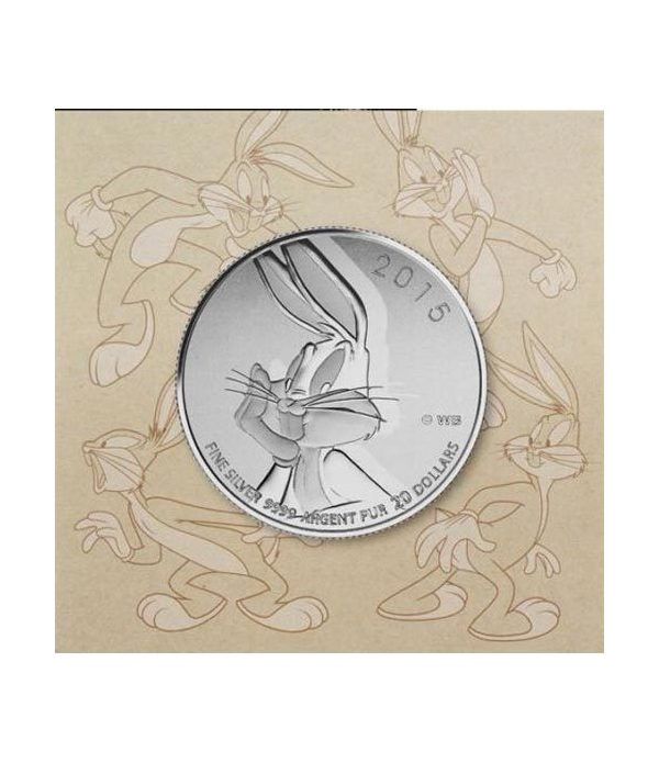 Moneda de plata 20$ Canada Bugs Bunny 2015  - 4