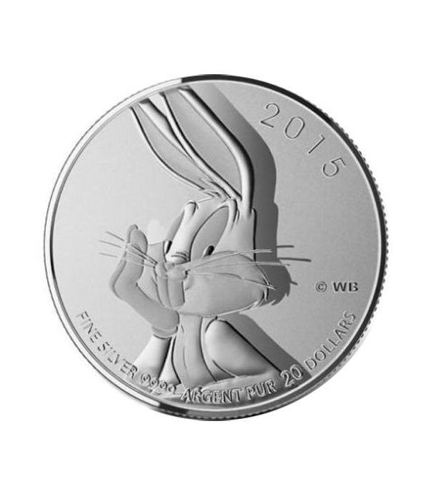 Moneda de plata 20$ Canada Bugs Bunny 2015  - 1
