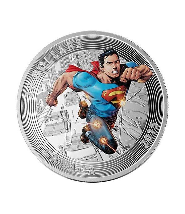Moneda de plata coloreada 20$ Canada Superman Action Comics 15  - 4