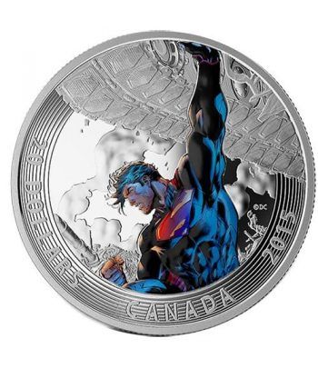 Moneda de plata coloreada 20$ Canada Superman Unchained 15