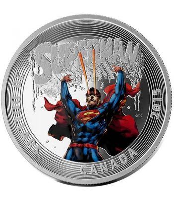 Moneda de plata coloreada 20$ Canada Superman 2015