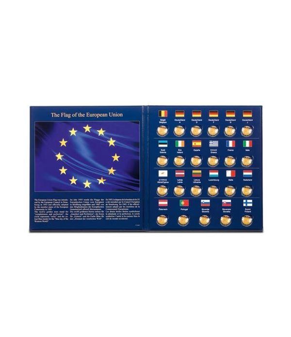 LEUCHTTURM PRESSO Album monedas 2€ 30º Aniversario Bandera EU