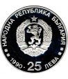 Moneda de plata 25 Leva Bulgaria 1990 Albertville'92 Ski