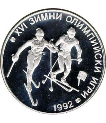 Moneda de plata 25 Leva Bulgaria 1990 Albertville'92 Ski
