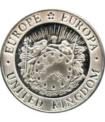 Moneda de plata Silver ECU Europa Gran Bretaña 1992 Proof