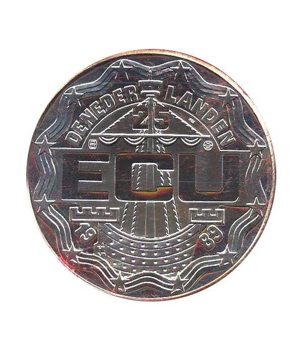 Moneda de plata 25 Ecu Holanda 1989 Huygens. Proof.  - 4