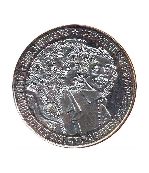 Moneda de plata 25 Ecu Holanda 1989 Huygens. Proof.