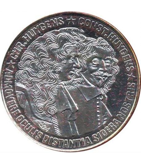 Moneda de plata 25 Ecu Holanda 1989 Huygens. Proof.