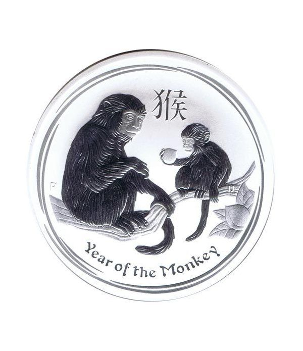 Moneda onza de plata 1$ Australia Lunar Mono 2016.  - 2