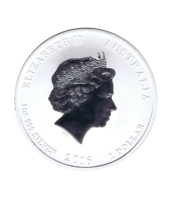 Moneda onza de plata 1$ Australia Lunar Mono 2016.  - 4