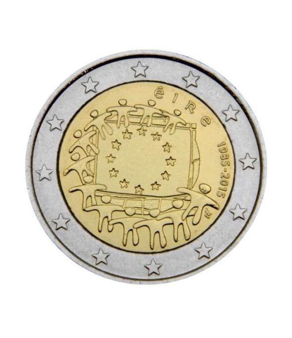 moneda Irlanda 2 euros 2015. 30 Años bandera de Europa.