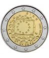 moneda Irlanda 2 euros 2015. 30 Años bandera de Europa.