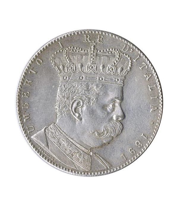 Moneda de plata 5 Liras Eritrea 1891 Tallero. Reproducción.