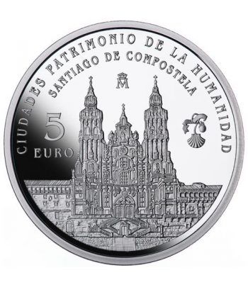 Moneda 2015 Patrimonio de la Humanidad. Santiago. 5 euros.  - 1