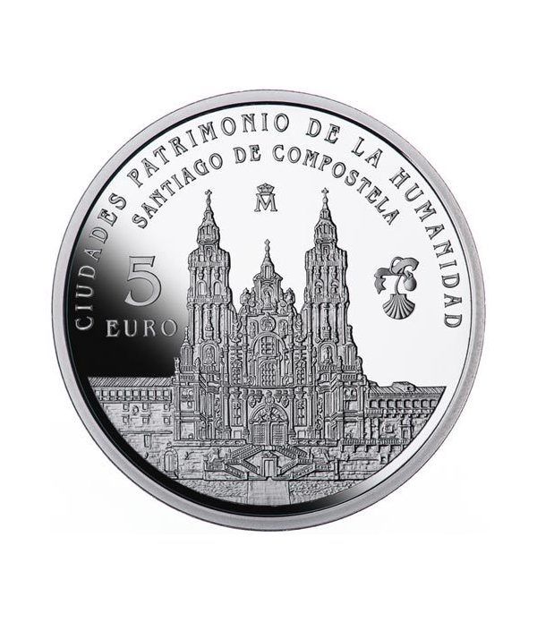 Moneda 2015 Patrimonio de la Humanidad. Santiago. 5 euros.