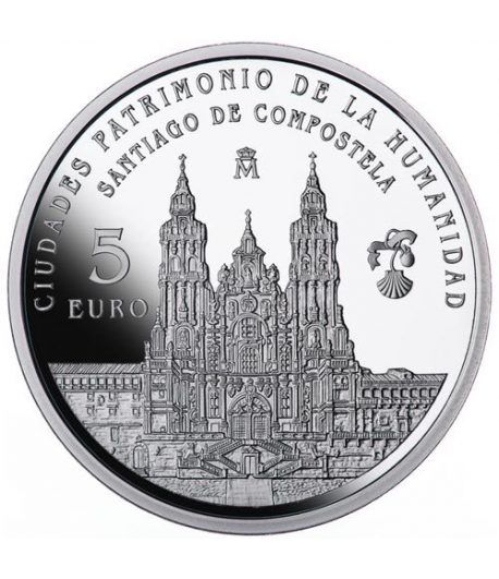 Moneda 2015 Patrimonio de la Humanidad. Santiago. 5 euros.