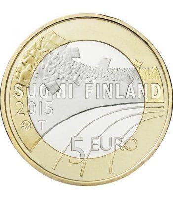 moneda Finlandia 5 Euros 2015 Deportes. Voleibol. Cuproniquel.