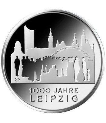 moneda Alemania 10 Euros 2015 F. 1000 Años Leipzig.