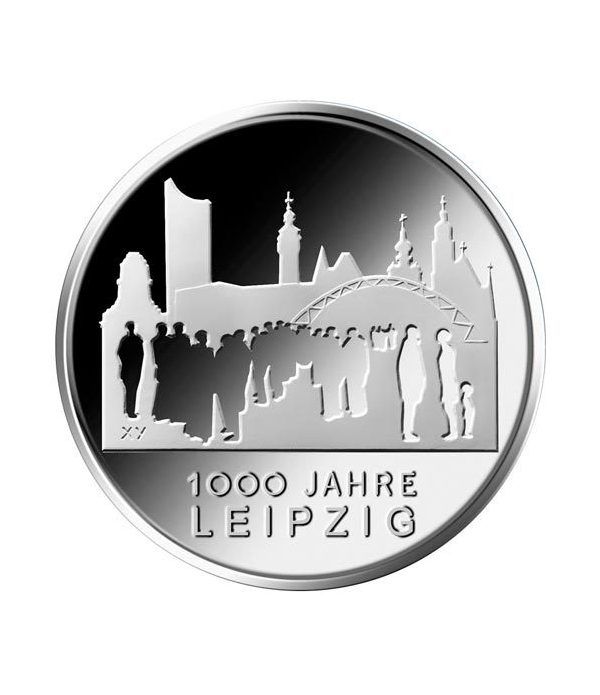 moneda Alemania 10 Euros 2015 F. 1000 Años Leipzig.  - 2