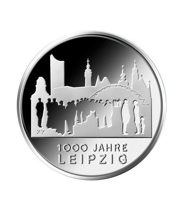 moneda Alemania 10 Euros 2015 F. 1000 Años Leipzig.