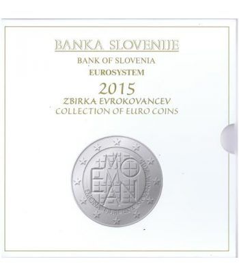 Cartera oficial euroset Eslovenia 2015. Incluye 2 y 3 euros  - 1