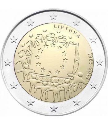 moneda Lituania 2 euros 2015. 30 Años bandera de Europa.