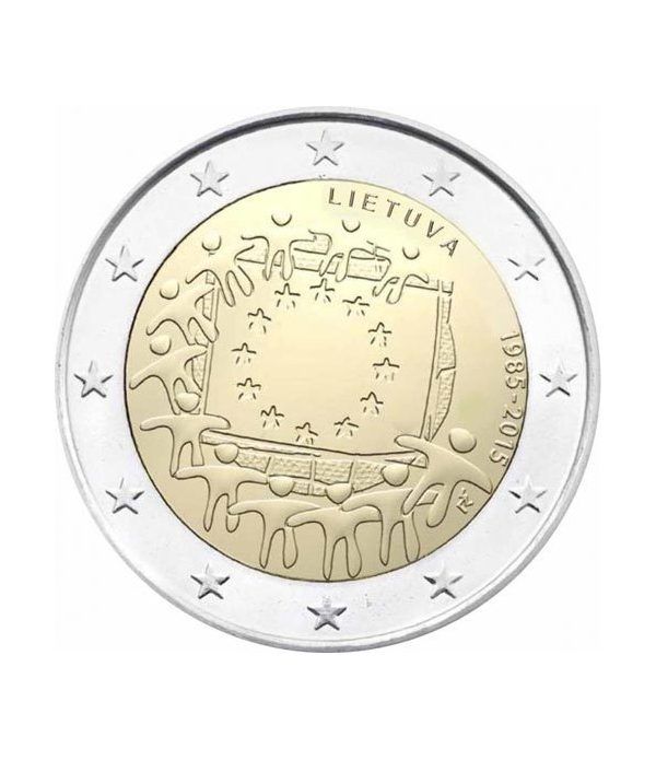 moneda Lituania 2 euros 2015. 30 Años bandera de Europa.  - 2