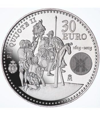 Moneda conmemorativa 30 euros 2015. 2ª Parte de "El Quijote".