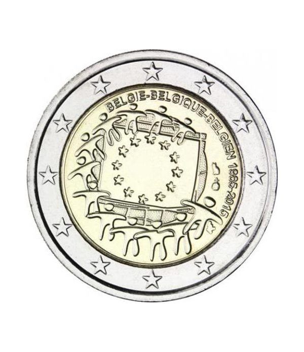 moneda Belgica 2 euros 2015. 30 Años bandera de Europa.