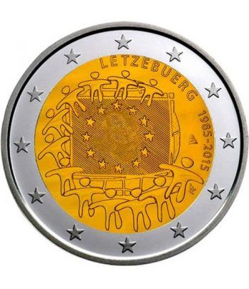 moneda Luxemburgo 2 euros 2015. 30 Años bandera de Europa.