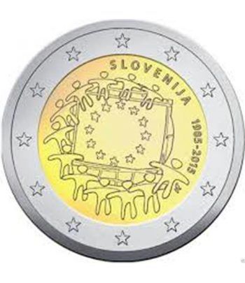 moneda Eslovenia 2 euros 2015. 30 Años bandera de Europa.
