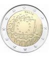 moneda Malta 2 euros 2015. 30 Años bandera de Europa.