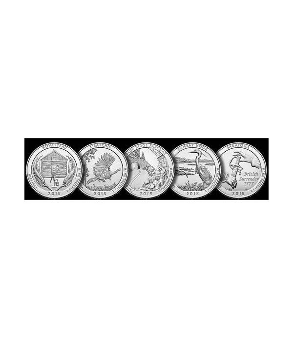E.E.U.U. 1/4$ 2015 Parques Nacionales (5 monedas) ceca D.  - 2