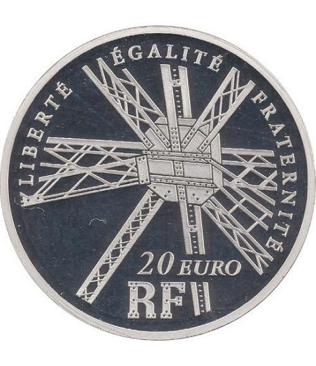 Francia 20 € 2009 Gustave Eiffel 1832-1923. Piedfort.