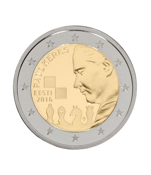 moneda conmemorativa 2 euros Estonia 2016 Paul Keres.