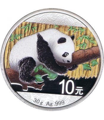 Moneda onza de plata color 10y. China Oso Panda 2016  - 1