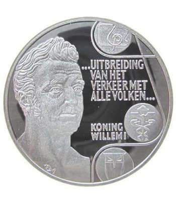 Moneda de plata 25 Ecu Holanda 1992 Rey Guillermo I. Proof.