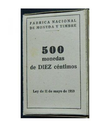 Caja con 500 monedas de DIEZ 10 centimos 1959  - 1