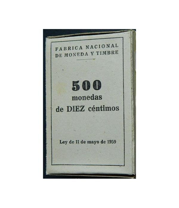 Caja con 500 monedas de DIEZ 10 centimos 1959