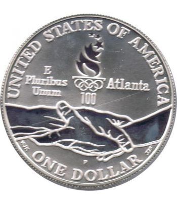 Moneda de plata 1$ Estados Unidos Atlanta Paralimpicos 1995.