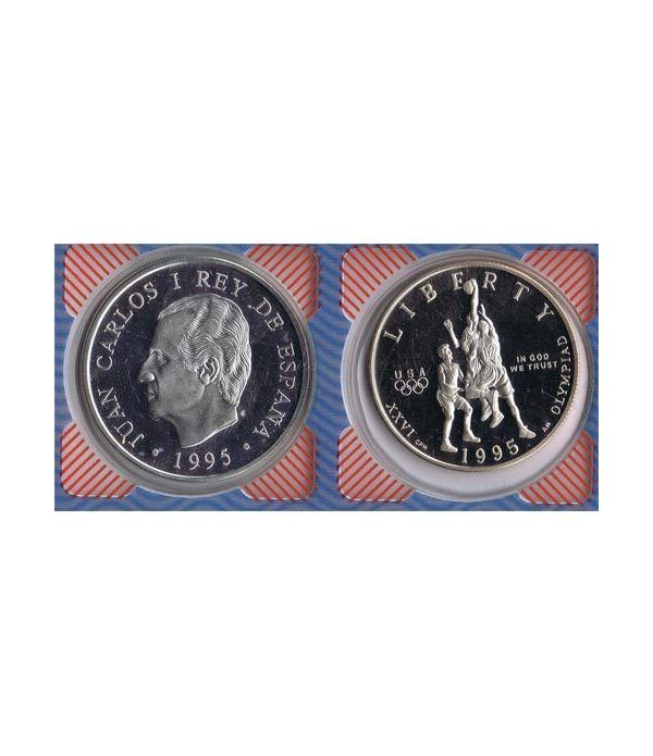 Monedas de plata 1000 Ptas y 1/2 Dollar Atlanta 96. 2 monedas.  - 2