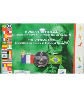 Moneda de plata 5 Francos Francia 1998 Final Mundial 98.