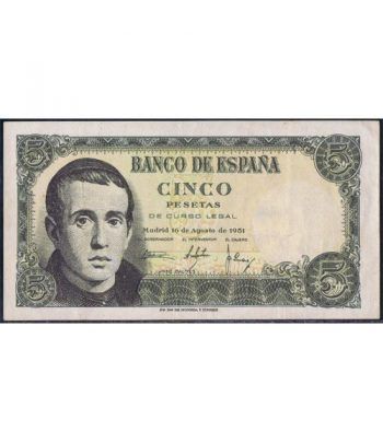 (1951/08/16) Madrid. 5 Pesetas. EBC.