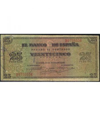 (1938/05/20) Burgos. 25 Pesetas. MBC. Serie B9755538